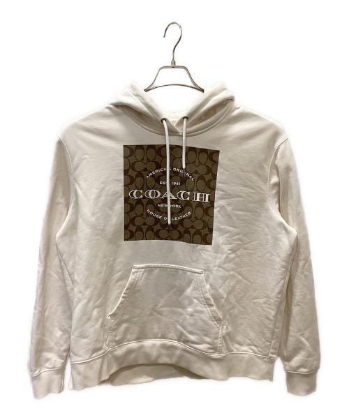 COACH（コーチ）COACH (コーチ) シグネチャーフーディー ホワイト サイズ:LARGEの古着・服飾アイテム