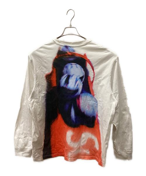SUPREME（シュプリーム）SUPREME (シュプリーム) 長袖カットソー ホワイト×レッド サイズ:Lの古着・服飾アイテム