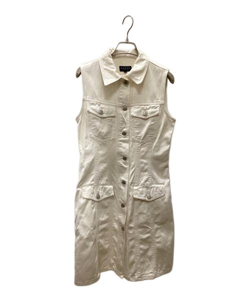 GUCCI（グッチ）GUCCI (グッチ) オールドGUCCI　ロングベスト ホワイト サイズ:40の古着・服飾アイテム