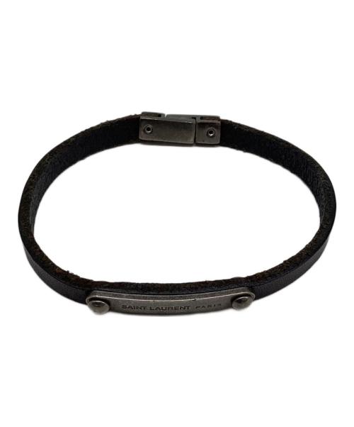 Saint Laurent Paris（サンローランパリ）Saint Laurent Paris (サンローランパリ) ID プレートブレスレット ブラックの古着・服飾アイテム