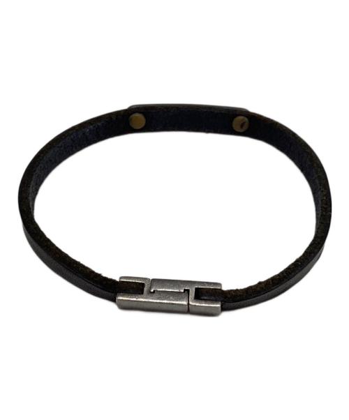 Saint Laurent Paris（サンローランパリ）Saint Laurent Paris (サンローランパリ) ID プレートブレスレット ブラックの古着・服飾アイテム