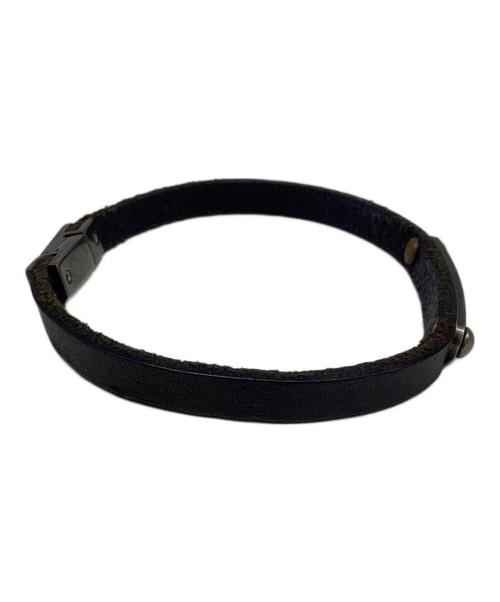 Saint Laurent Paris（サンローランパリ）Saint Laurent Paris (サンローランパリ) ID プレートブレスレット ブラックの古着・服飾アイテム