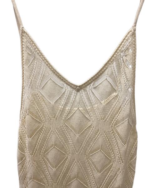 Spick and Span（スピック＆スパン）Spick and Span (スピックアンドスパン) ダイヤ透かし編みニットキャミワンピース ベージュ サイズ:表記無しの古着・服飾アイテム