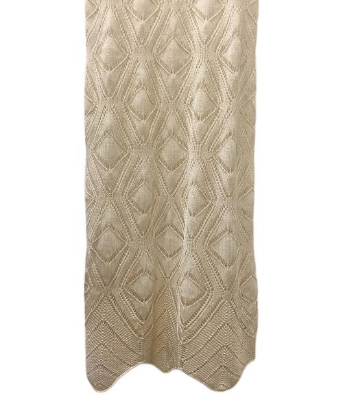 Spick and Span（スピック＆スパン）Spick and Span (スピックアンドスパン) ダイヤ透かし編みニットキャミワンピース ベージュ サイズ:表記無しの古着・服飾アイテム