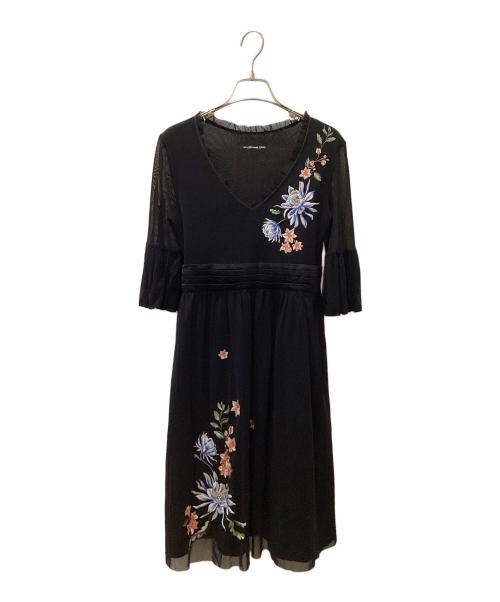 VIVIENNE TAM（ヴィヴィアンタム）VIVIENNE TAM (ヴィヴィアンタム) 00's 刺繍ワンピース ブラックの古着・服飾アイテム