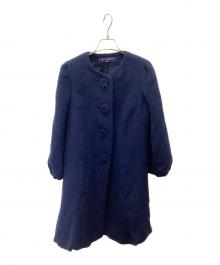 M'S GRACY（エムズグレイシー）の古着「ノーカラーコート」｜ブルー