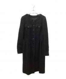 BURBERRY LONDON（バーバリーロンドン）の古着「ノーカラーウールコート」｜ブラック