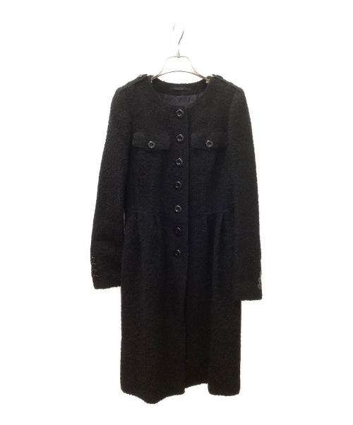 BURBERRY LONDON（バーバリーロンドン）BURBERRY LONDON (バーバリーロンドン) ノーカラーウールコート ブラック サイズ:38の古着・服飾アイテム