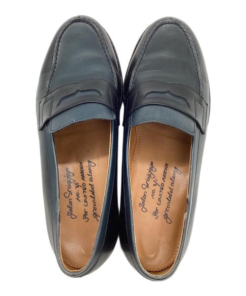 Jalan Sriwijaya（ジャランスリウァヤ）Jalan Sriwijaya (ジャランスリウァヤ) ペニーローファー ブラック×ネイビー サイズ:41（25.5～26.0）の古着・服飾アイテム