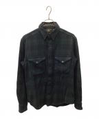 RRLダブルアールエル）の古着「長袖シャツ」｜ネイビー×グリーン