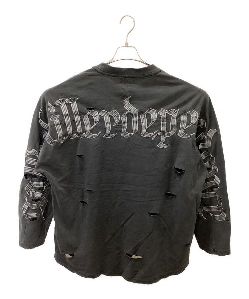 Crutch（クラッチ）Crutch (クラッチ) 病みに染まりしロンTee グレー サイズ:大型犬(XL)の古着・服飾アイテム