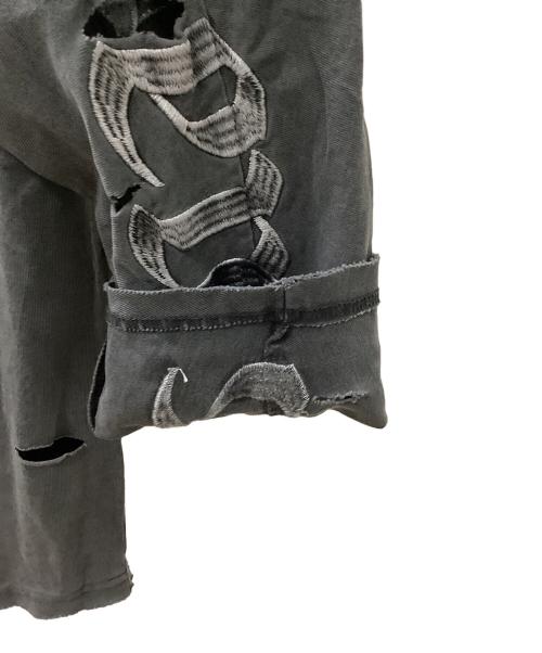 Crutch（クラッチ）Crutch (クラッチ) 病みに染まりしロンTee グレー サイズ:大型犬(XL)の古着・服飾アイテム