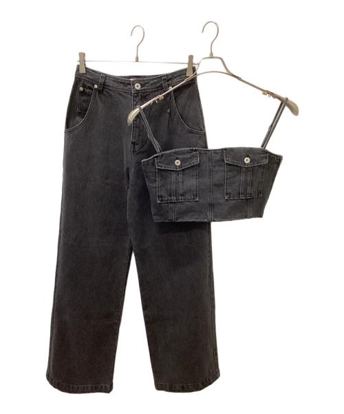 Ameri（アメリ）Ameri (アメリ) デニムビスチェセットアップ グレー サイズ:26の古着・服飾アイテム