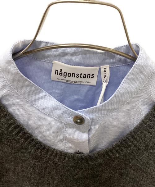 nagonstans（ナゴンスタンス）nagonstans (ナゴンスタンス) 長袖シャツ ブルー×グレー サイズ:Ｍの古着・服飾アイテム