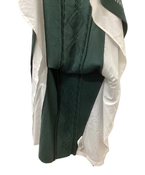 UN3D.（アンスリード）UN3D. (アンスリード) ステッチケーブルアシメレイヤードスカート グリーン サイズ:38 未使用品の古着・服飾アイテム