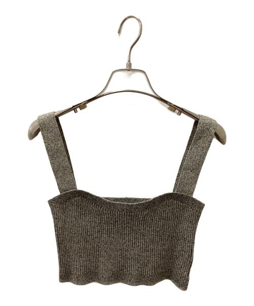 Ameri（アメリ）Ameri (アメリ) BUSTIER SET SURFACE CHANGE KNIT TOP グレー サイズ:Fの古着・服飾アイテム