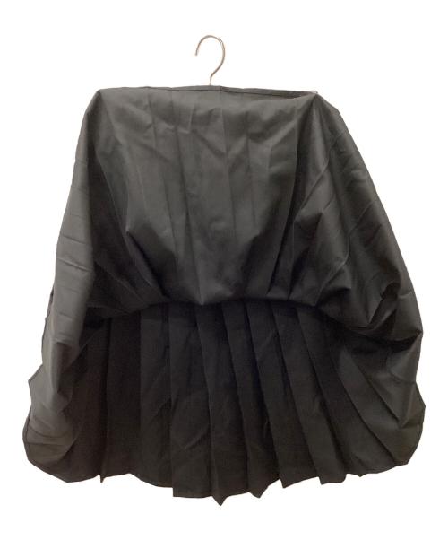 LONSLAN（ロンスラン）LONSLAN (ロンスラン) ダブルウエストデザイン プリーツスカート ブラック サイズ:Mの古着・服飾アイテム