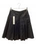 LONSLAN（ロンスラン）の古着「ダブルウエストデザイン プリーツスカート」｜ブラック