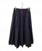 nagonstansナゴンスタンス）の古着「water proof wide プリーツスカート」｜ネイビー