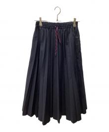 nagonstans（ナゴンスタンス）の古着「water proof wide プリーツスカート」｜ネイビー