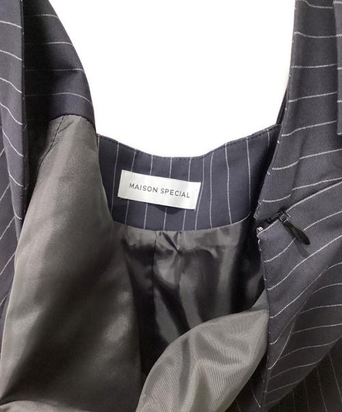 MAISON SPECIAL（メゾンスペシャル）MAISON SPECIAL (メゾンスペシャル) American Sleeve Stripe Jumpsuit ネイビー サイズ:38の古着・服飾アイテム