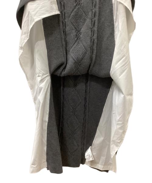 UN3D.（アンスリード）UN3D. (アンスリード) STITCH CABLE ASYMME LAYERED SK グレー サイズ:38の古着・服飾アイテム