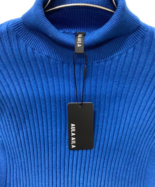AULA AILA（アウラアイラ）AULA AILA (アウラアイラ) BI-COLOR SLEEVE RIB INNER ブルーの古着・服飾アイテム