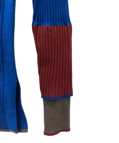 AULA AILA（アウラアイラ）AULA AILA (アウラアイラ) BI-COLOR SLEEVE RIB INNER ブルーの古着・服飾アイテム