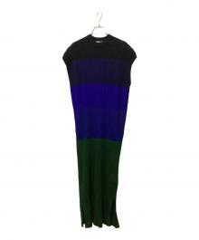 UN3D.（アンスリード）の古着「ニットワンピース」｜ブルー×グリーン