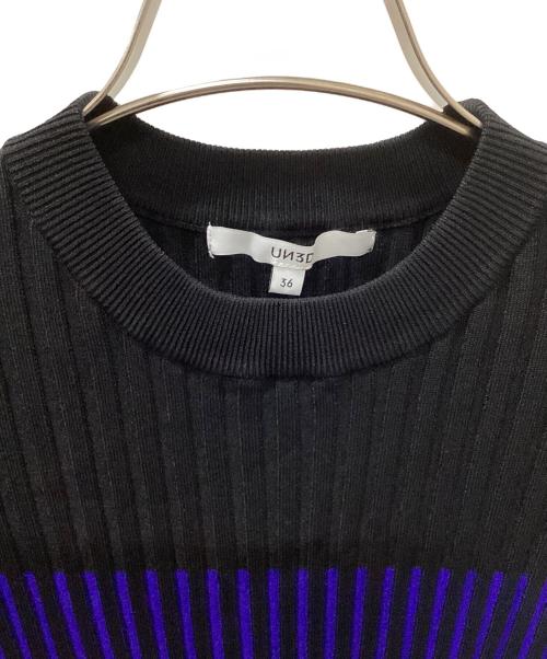 UN3D.（アンスリード）UN3D. (アンスリード) ニットワンピース ブルー×グリーン サイズ:36の古着・服飾アイテム