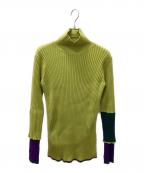 AULA AILAアウラアイラ）の古着「BI-COLOR SLEEVE RIB INNER」｜ライトグリーン