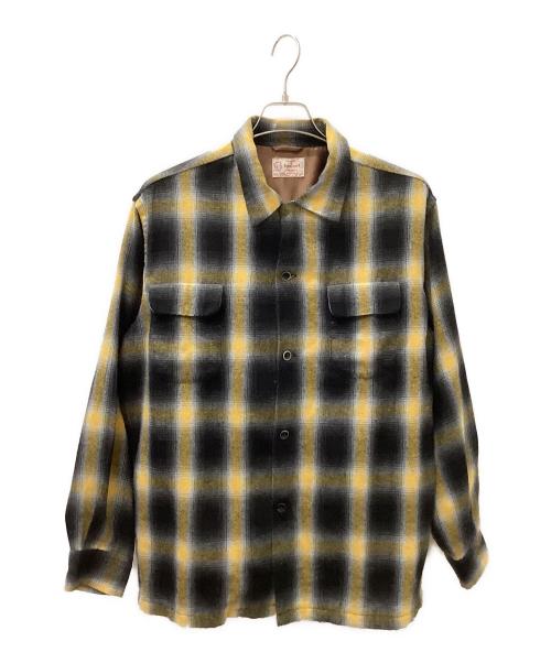 TOWN CRAFT（タウンクラフト）TOWN CRAFT (タウンクラフト) 長袖シャツ グレー×イエロー サイズ:LARGEの古着・服飾アイテム
