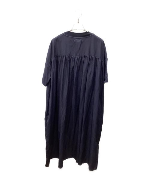 manon（マノン）manon (マノン) GATHER BIG ONEPIECE ネイビーの古着・服飾アイテム