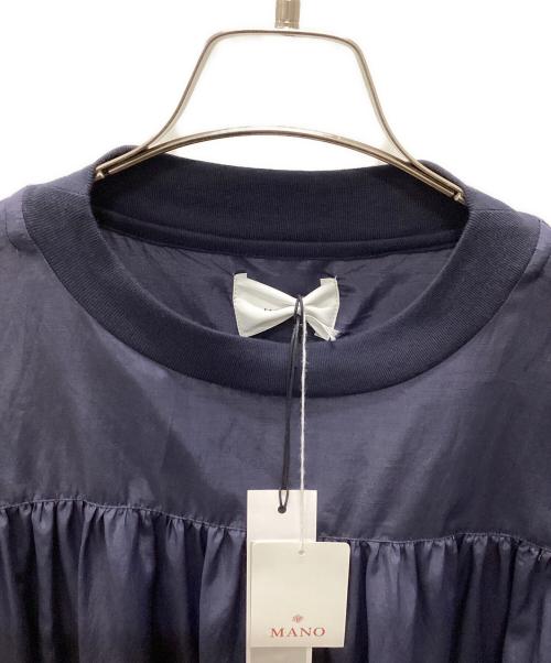 manon（マノン）manon (マノン) GATHER BIG ONEPIECE ネイビーの古着・服飾アイテム