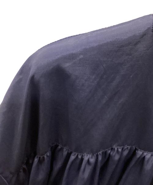 manon（マノン）manon (マノン) GATHER BIG ONEPIECE ネイビーの古着・服飾アイテム