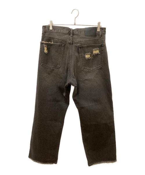 flagstuff（フラグスタフ）flagstuff (フラグスタフ) DENIM BORO BAGGIE PANTS ブラック サイズ:Lの古着・服飾アイテム