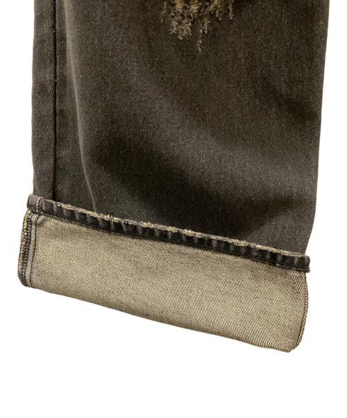 flagstuff（フラグスタフ）flagstuff (フラグスタフ) DENIM BORO BAGGIE PANTS ブラック サイズ:Lの古着・服飾アイテム