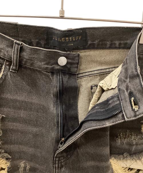 flagstuff（フラグスタフ）flagstuff (フラグスタフ) DENIM BORO BAGGIE PANTS ブラック サイズ:Lの古着・服飾アイテム