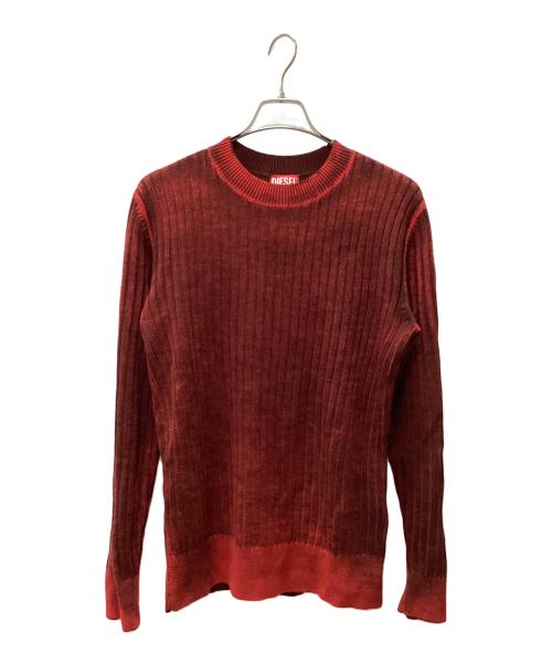 DIESEL（ディーゼル）DIESEL (ディーゼル) K-ANDELERO CREWNECK KNIT SHIRT レッド サイズ:Mの古着・服飾アイテム