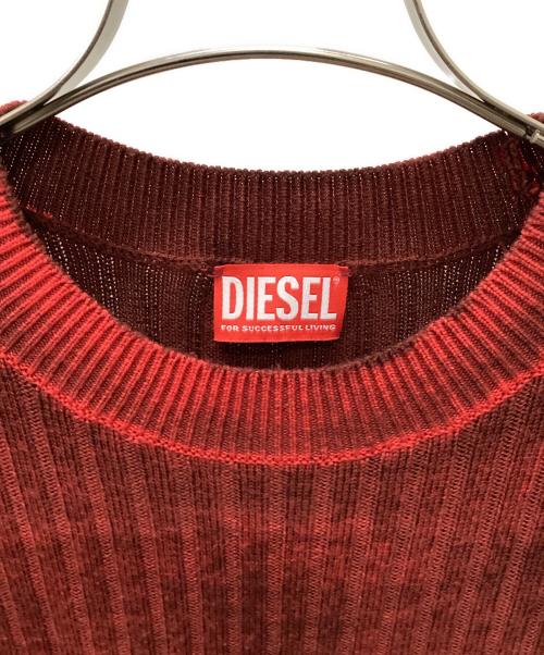 DIESEL（ディーゼル）DIESEL (ディーゼル) K-ANDELERO CREWNECK KNIT SHIRT レッド サイズ:Mの古着・服飾アイテム