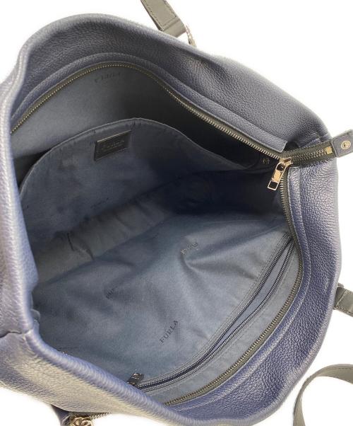 FURLA（フルラ）FURLA (フルラ) レザートートバッグ ダークネイビーの古着・服飾アイテム