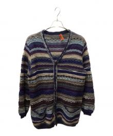 missoni（ミッソーニ）の古着「80-90's 3Dモヘアニットカーディガン」｜ネイビー×グレー