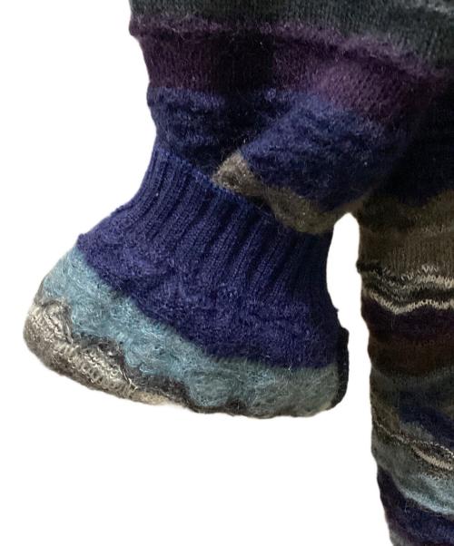 missoni（ミッソーニ）missoni (ミッソーニ) 80-90's 3Dモヘアニットカーディガン ネイビー×グレー サイズ:50の古着・服飾アイテム