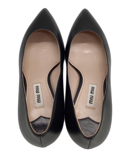 MIU MIU（ミュウミュウ）MIU MIU (ミュウミュウ) ローヒールパンプス ブラック サイズ:35 1/2の古着・服飾アイテム