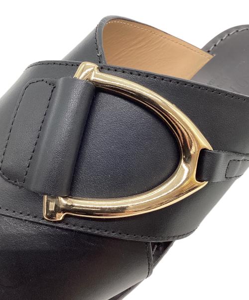 CORSO ROMA 9（コルソローマノーヴェ）CORSO ROMA 9 (コルソローマノーヴェ) NOLLEY’S別注 レザービットクロスストラップサンダル ブラック サイズ:36の古着・服飾アイテム