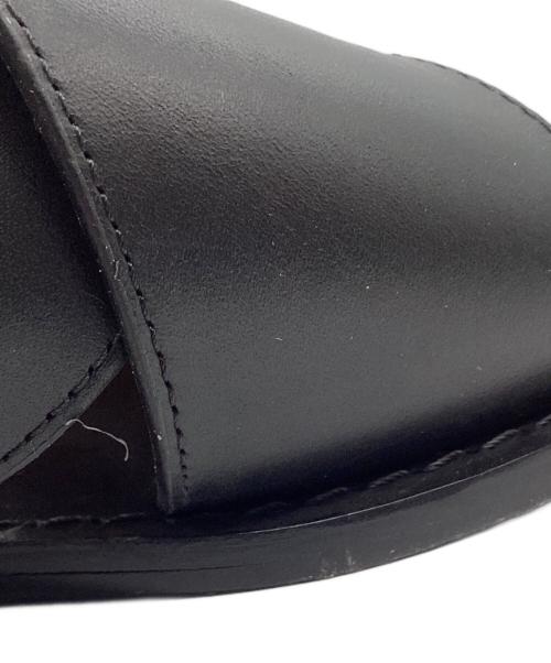 CORSO ROMA 9（コルソローマノーヴェ）CORSO ROMA 9 (コルソローマノーヴェ) NOLLEY’S別注 レザービットクロスストラップサンダル ブラック サイズ:36の古着・服飾アイテム