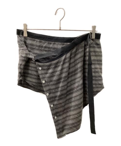 NUMBER (N)INE（ナンバーナイン）NUMBER (N)INE (ナンバーナイン) 本人期　00's カシミヤ混巻きスカート グレー サイズ:MEN'Sの古着・服飾アイテム