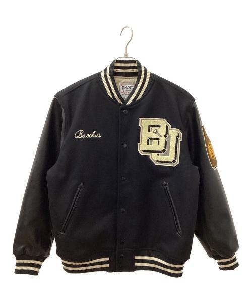 HOUSTON（ヒューストン）HOUSTON (ヒューストン) メルトンアワードジャケット ブラック サイズ:X-LARGEの古着・服飾アイテム