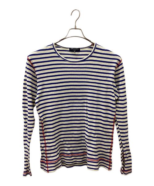 COMME des GARCONS HOMME（コムデギャルソン オム）COMME des GARCONS HOMME (コムデギャルソン オム) 長袖カットソー ホワイト×ブルー サイズ:Mの古着・服飾アイテム