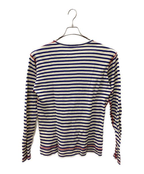 COMME des GARCONS HOMME（コムデギャルソン オム）COMME des GARCONS HOMME (コムデギャルソン オム) 長袖カットソー ホワイト×ブルー サイズ:Mの古着・服飾アイテム